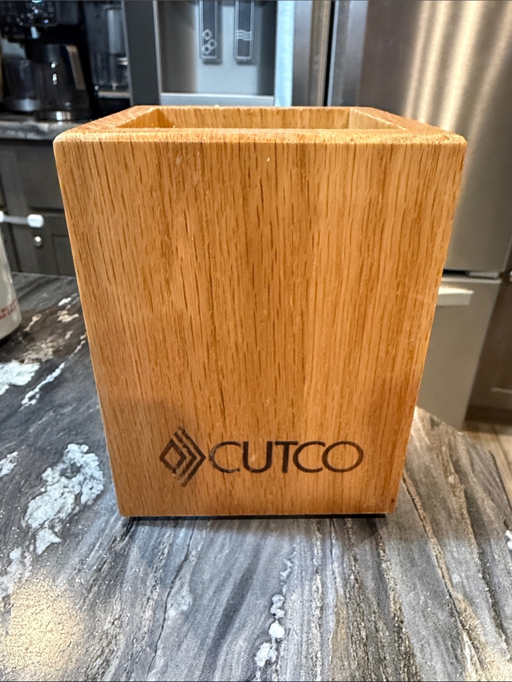 Cutco Wooden Utensil Caddy in Natural Brown